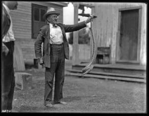 HHI_Tales Through Time_Dr. Wilder with rattlesnake at Hoeny Horn 1904